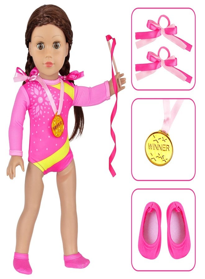 Ecore Fun 18 Inch Doll Clothes and Accessories-Olympic Gymnastics Sports Set, 8 Pack Girl Doll Clothes Gymnastics Training Oufits for Play, No Doll - Image 5